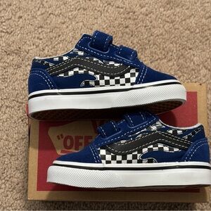 Vans Kids Blue Checkered Sneakers